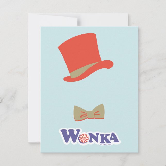 Carte De Correspondance Chapeau melon et nœud papillon Wonka (Devant)