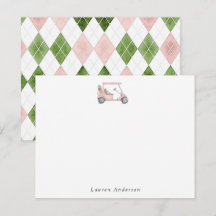Chariot de golf Rose aquarelle Golfeur