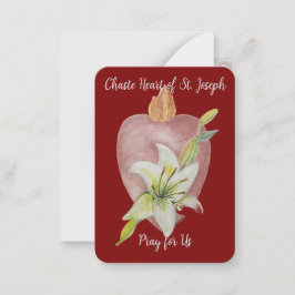 Carte De Correspondance Chaste Heart Holy Card - Set de 10