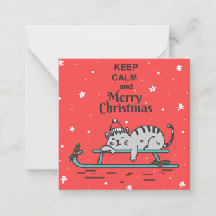 Carte De Correspondance Chat de Noël mignon