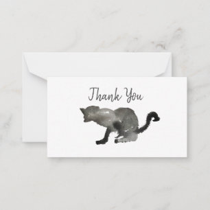 Carte De Correspondance Chat noir watercolor