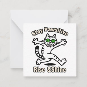 Carte De Correspondance Chat Restez Positif