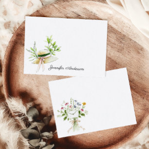 Carte De Correspondance Château Cottagecore Fleurs Jardin Personnalisé