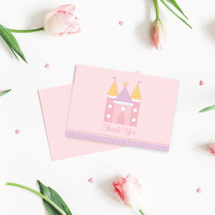 Carte De Correspondance Château de Princesse Rose Fête d'anniversaire pour