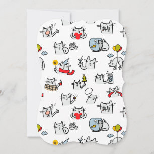 Carte De Correspondance Chats amusants, lait et magie.