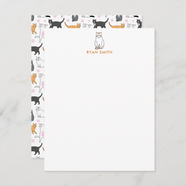 Carte De Correspondance Chats mignons (Devant / Derrière)