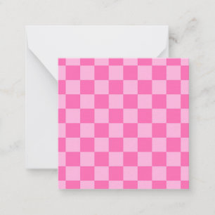 Carte De Correspondance Chaud Pink Checkerboard