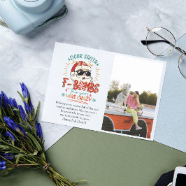 Carte De Correspondance Cher Père Noël drôle photo Noël