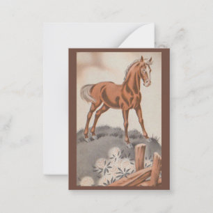 Carte De Correspondance cheval heureux en brun