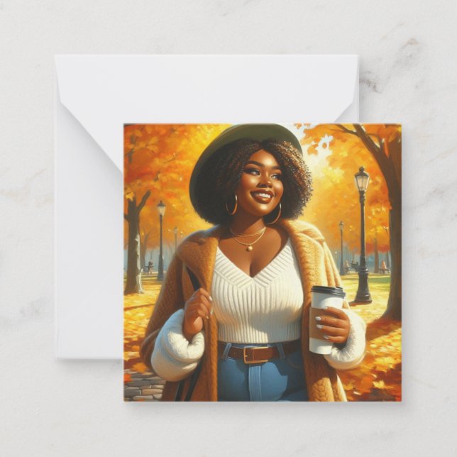 Carte De Correspondance Chic Africaine Américaine Thanksgiving | Automne (Devant)