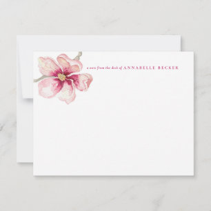 Carte De Correspondance Chic Aquarelle Magnolia