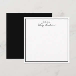 Carte De Correspondance Chic Bonjour de la bordure de script monogramme no