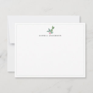 Carte De Correspondance Chic Cactus Aquarelle rose rose rose Succulente