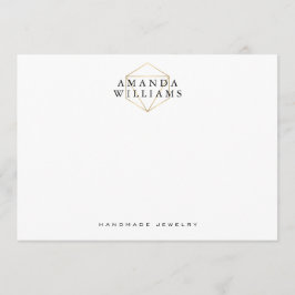 Carte De Correspondance Chic Faux Gold Gemstone Jewelry Flat Note Card