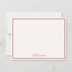 Carte De Correspondance Chic Moderne Minimaliste Ivory & Rouge Personnalis