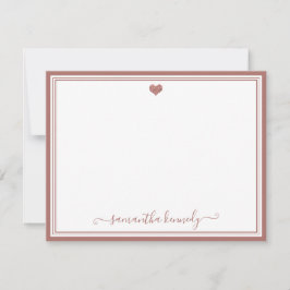 Carte De Correspondance Chic Rose Gold Heart tendance Fille Chic Nom perso