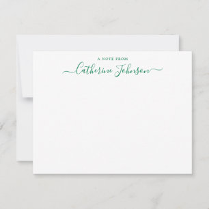 Carte De Correspondance Chic Script Calligraphie Une Note De Forest Green