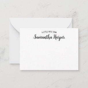 Carte De Correspondance Chic Une petite note de Nom du script Remarque