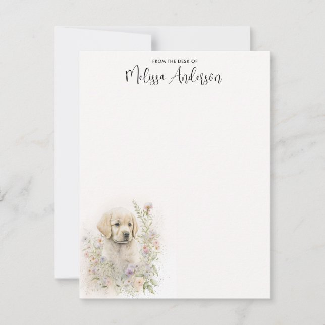 Carte De Correspondance Chien Chien moderne Aquarelle Golden Retriever (Devant)