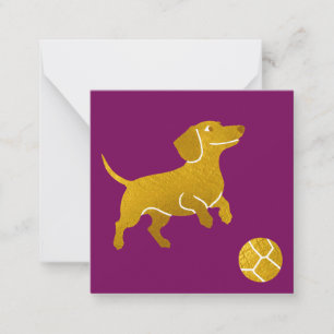 Carte De Correspondance Chien Dachshund avec Ball mignonne animal photo