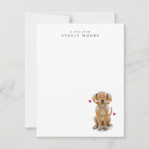 Carte De Correspondance Chien mignon avec os