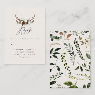 Carte De Correspondance Chiffre rustique burgundy fleurie mariage RSVP Car
