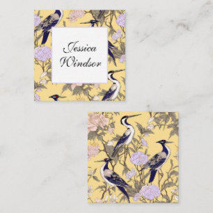 Carte De Correspondance Chinoiserie Boîtier Cadeau Floral Jaune