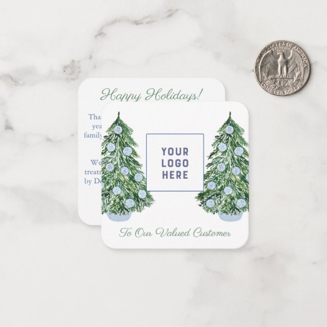 Carte De Correspondance Chinoiserie Chic Client Noël (Devant/Arrière en situation)