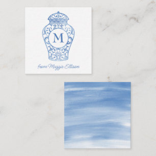 Carte De Correspondance Chinoiserie Monogram Ginger Jar Enceintes cadeaux