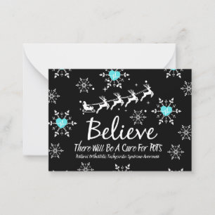Carte De Correspondance Christmas Believe Theme Flat Note Card