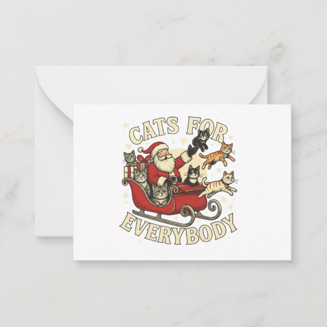 Carte De Correspondance Christmas Cat (Devant)