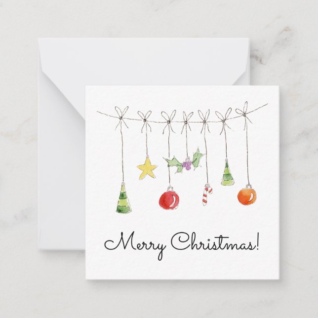 Carte De Correspondance Christmas Ornaments On A String (Devant)