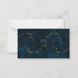 Carte De Correspondance Ciel nocturne étoilé Spirale dorée Étoiles Bleu fo