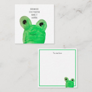 Carte De Correspondance Citation inspirante personnalisée Cute frog