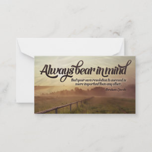 Carte De Correspondance Citation Inspirationnelle Abraham Lincoln "Toujour