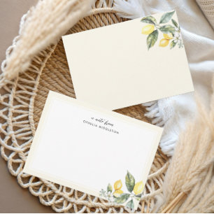 Carte De Correspondance Citron au style aquarelle élégant