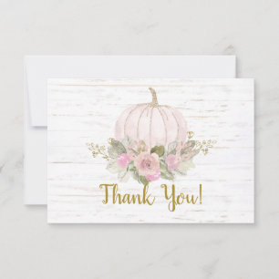 Carte De Correspondance Citrouille rose merci Note Card