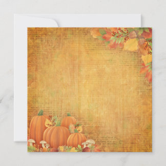 Carte De Correspondance Citrouilles d'automne et illustration du feuillage