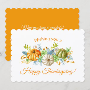 Carte De Correspondance citrouilles élégantes aquarelle vacances de thanks