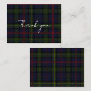 Carte De Correspondance Clan Tartan Plaid Malcolm Merci rustique