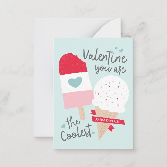 Carte De Correspondance Classe la plus froide Valentine (Devant)