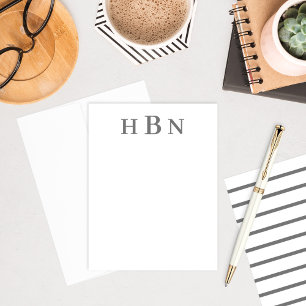 Carte De Correspondance Classic Charcoal Personalized Monogram Initials