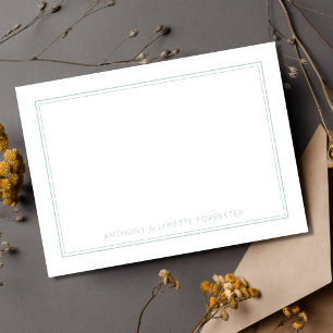 Carte De Correspondance Classic Double Bordure Pistache Vert