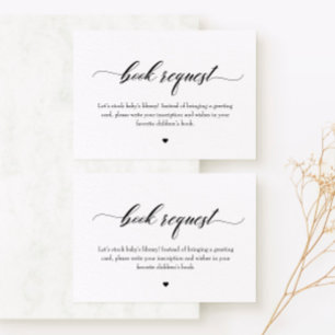 Carte De Correspondance Classic Elegant Book for Baby Request Insert Card