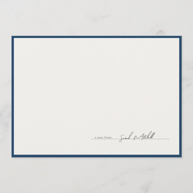 Carte De Correspondance Classic Navy Border Personalized Script (Devant)