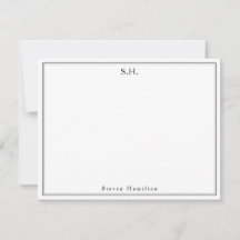Classic Simple Noir Nom Monogramme Minimaliste Chi