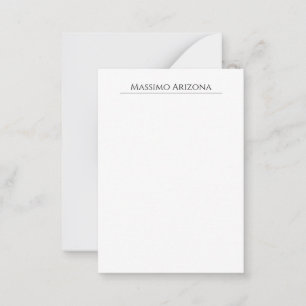 Carte De Correspondance Classique Élégant Simple Noir & Blanc Minimaliste
