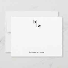Carte De Correspondance Classique Simple Moderne 2 Monogrammes Entreprise 