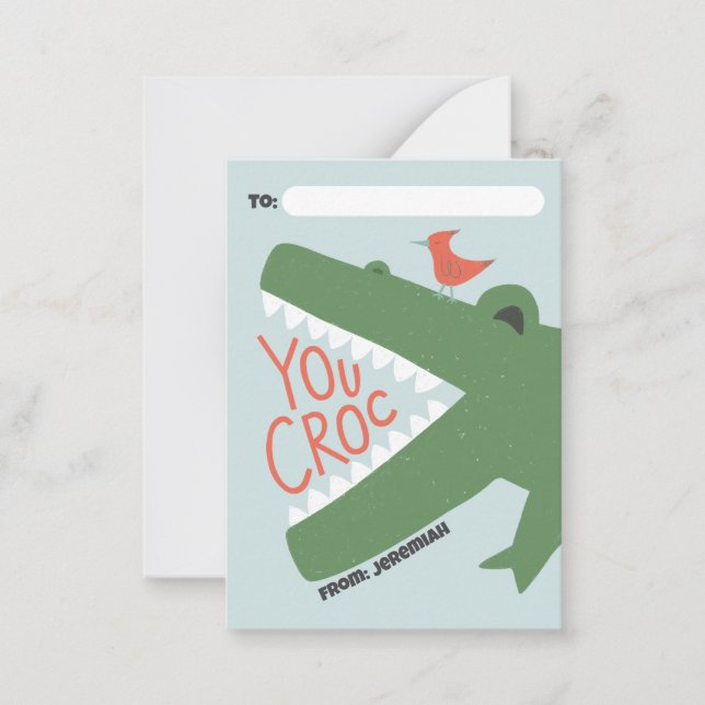 Carte De Correspondance Classroom Valentine Card- You Croc (Devant)