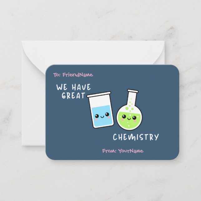 Carte De Correspondance Classroom Valentines Card We Have Great Chemistry (Devant)
